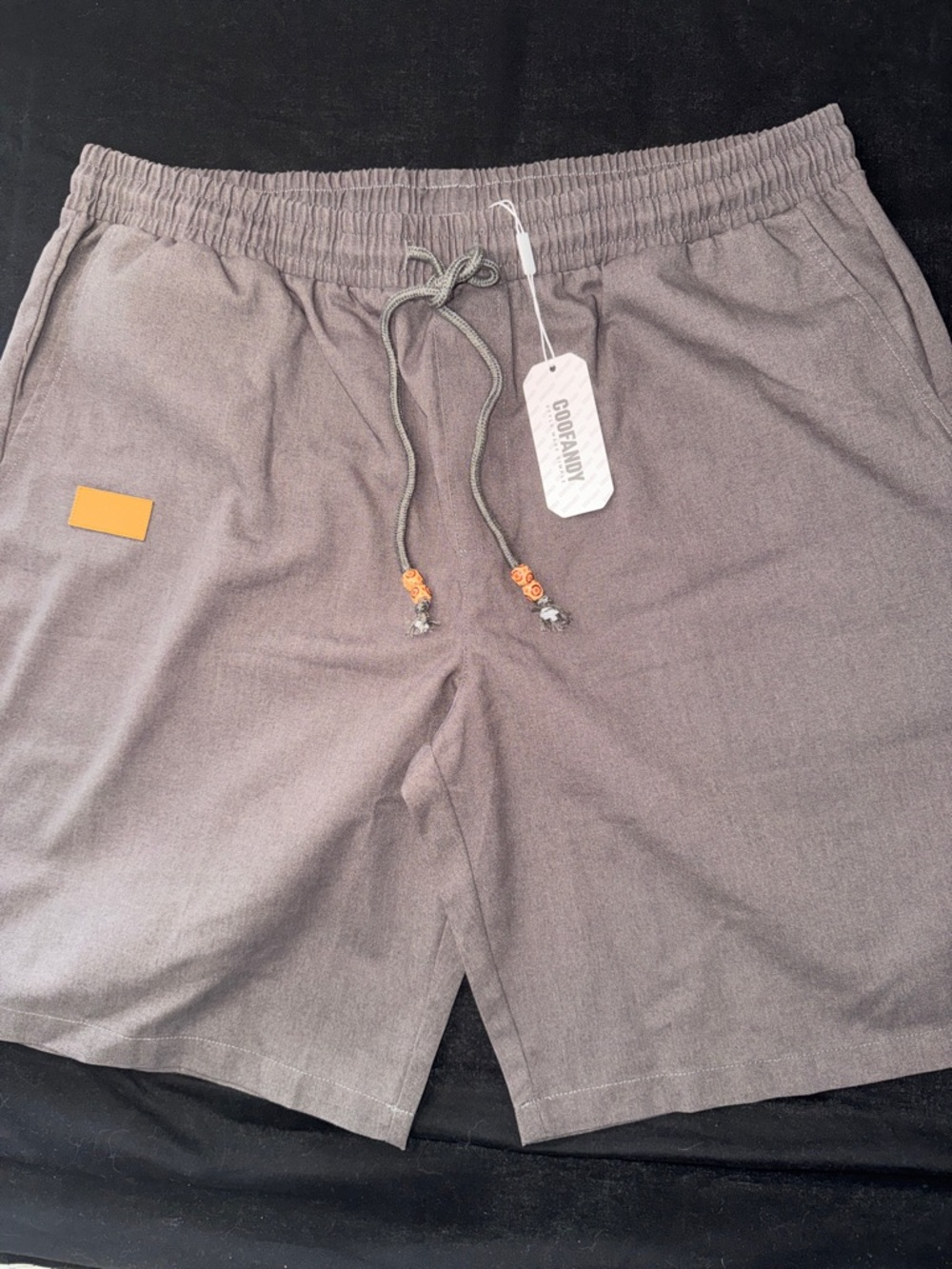 Coofandy Gray Drawstring Linen Blend Shorts